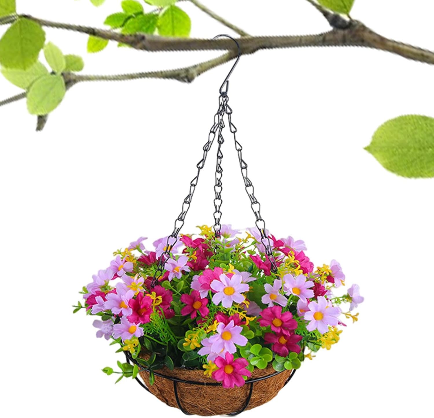 Amazon.com: Hangable Flower Baskets for Outside | Artificial Hanging ...