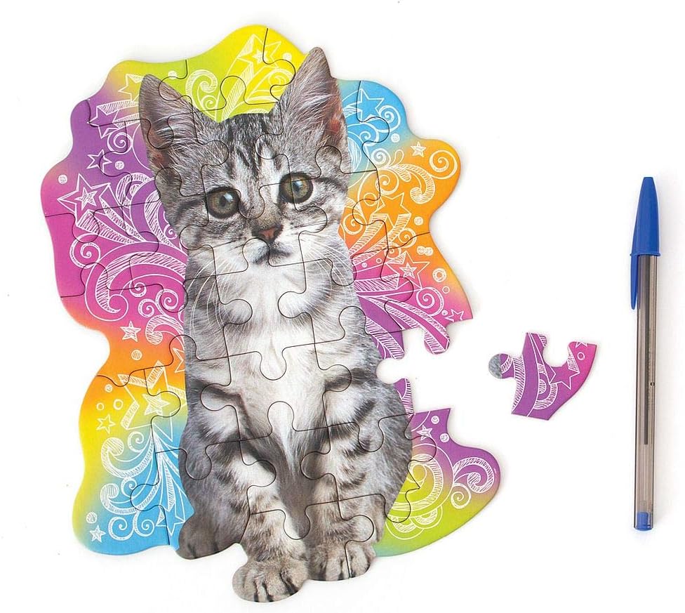 Playhouse Tabby Kitten 25-piece Die-Cut Shaped Mini Puzzle for Kids