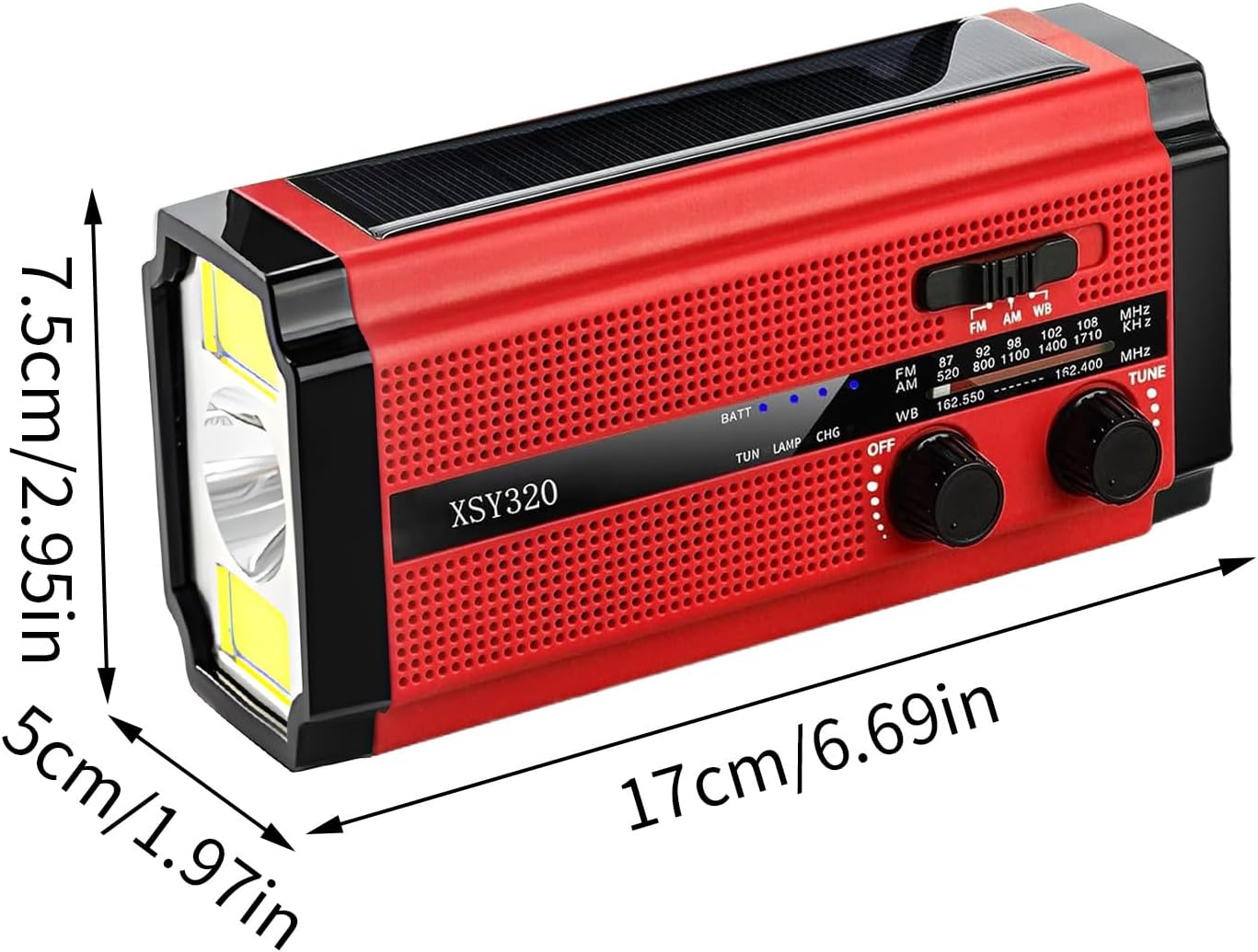 Solar Emergencyy Hand Crank Weather Radio | AM/FM Radios with SOS Alarm,3 Modes LED,5000mah Battery Operated Powered,for Storm Survival Gear