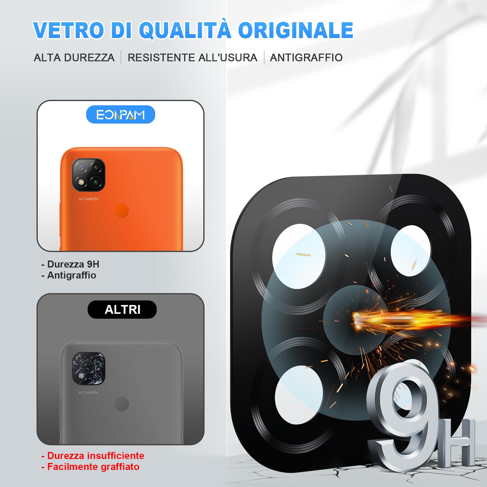 2 Vetri Fotocamera Posteriore Per Xiaomi Redmi 9C – Ricambio HD Con Kit Riparazione - 6