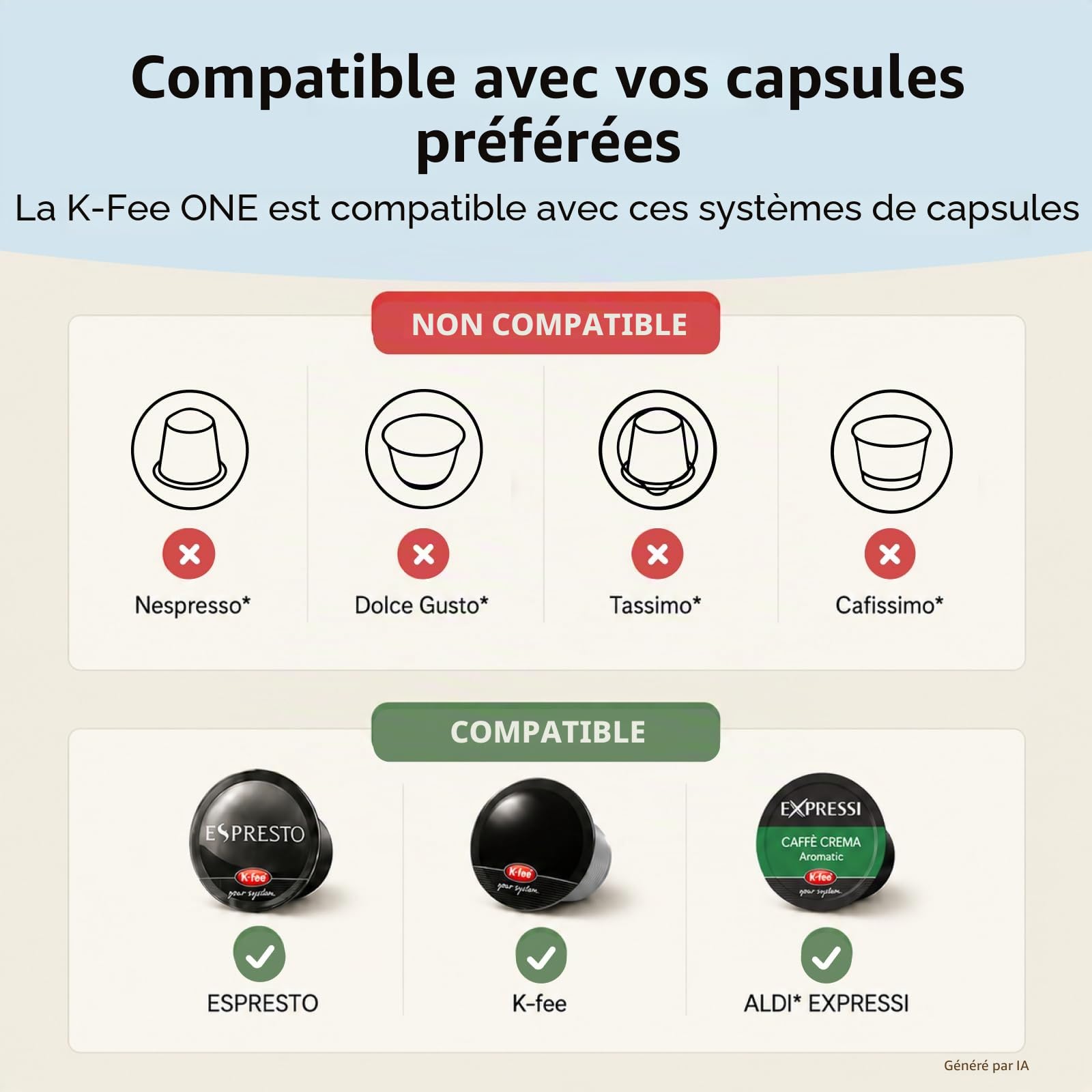 K-fee ONE Machine à capsules pour café, thé et cacao | Machine à café compacte | Chauffage rapide | Réservoir d'eau de 0,8 l | 19 bar | Cuivre noir | Vainqueur du test Stiftung Warentest 2023