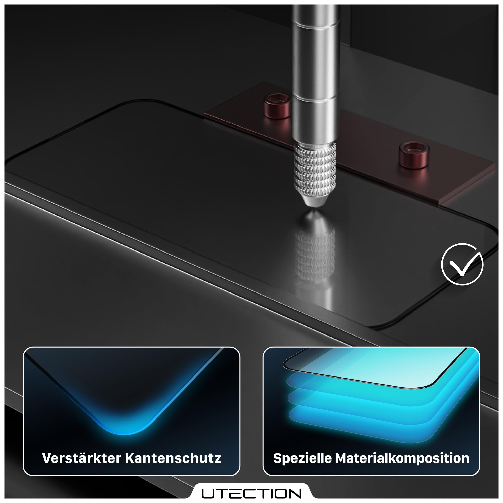 UTECTION 3X Panzerfolie [Besser als Glas] für iPhone 17 PRO - Unzerstörbarer Displayschutz - Perfekte passform - Schutzfolie mit ALLEN Hüllen kompatibel - Super Haptik & Kinderleichte Anbringung