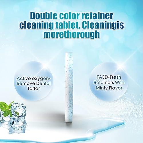 Miniatura 3 de Y-Kelin Limpiador de retenedores, tabletas de limpieza de protector bucal, elimina y elimina las manchas de los aparatos dentales, en 3 minutos
