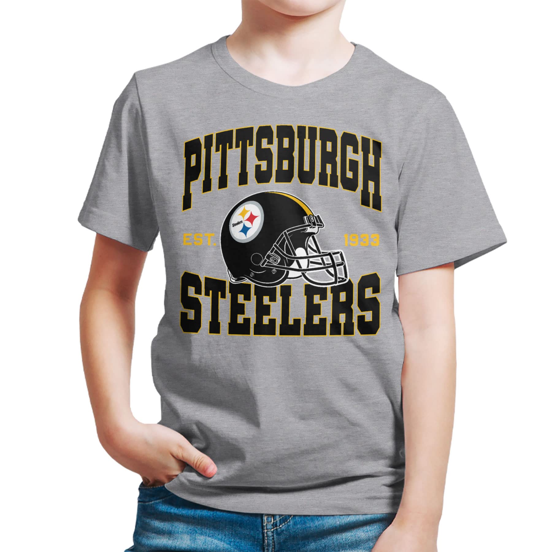 Junk Food Clothing x NFL - Team Helmet - Kids Short Sleeve Fan Shirt for Boys and Girls - Officially Licensed NFL Apparel