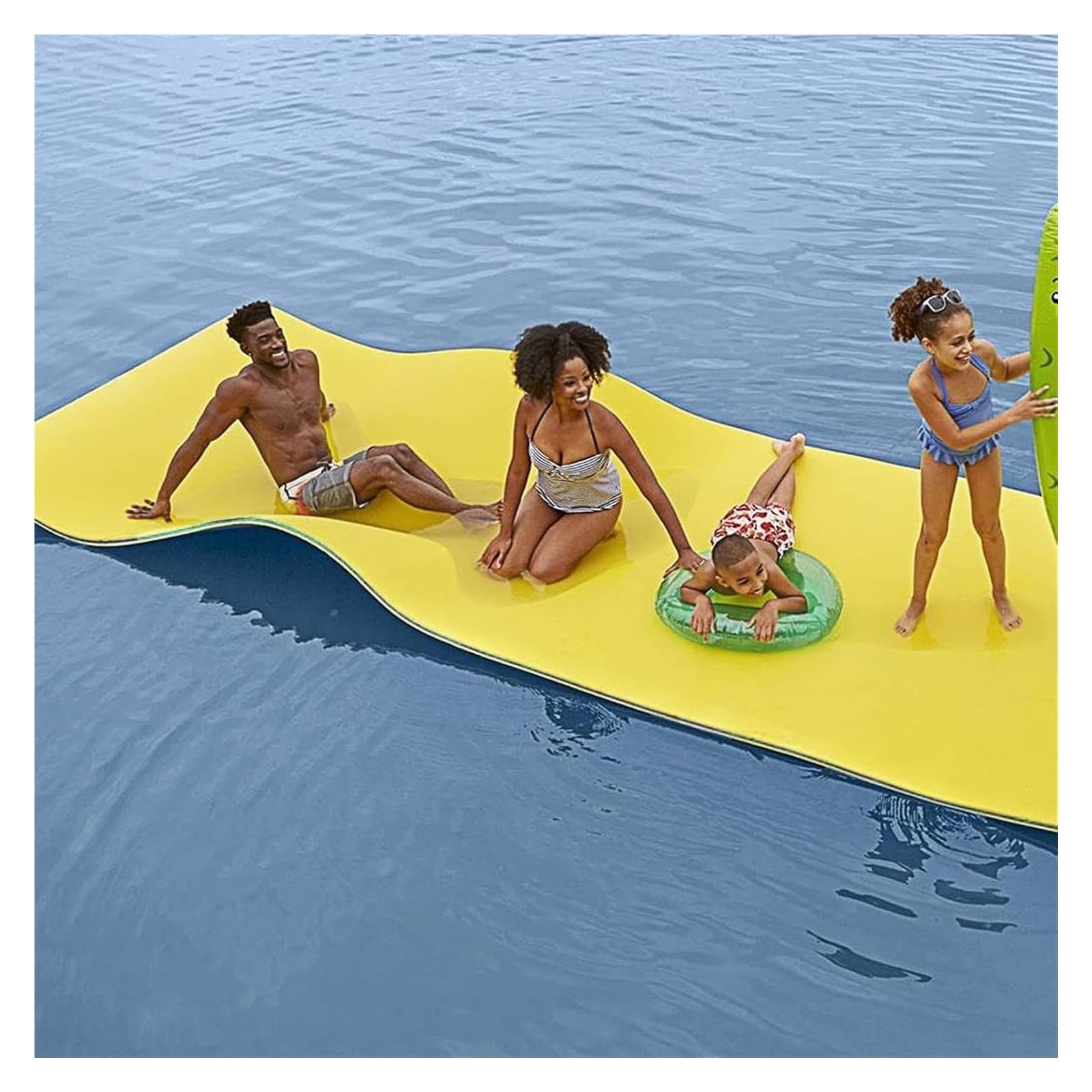 Alfombrilla flotante de agua, alfombrilla de espuma XPE resistente al desgarro para uso en lago, playa y océano