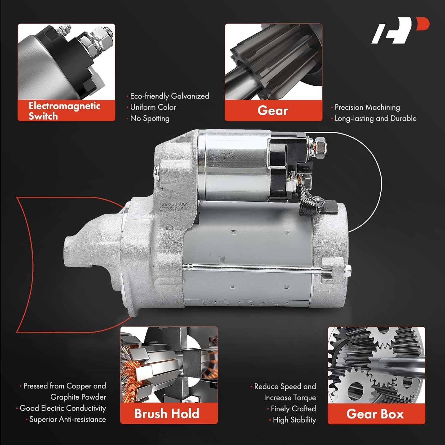 A-Premium Starter Motor Compatible with Toyota Corolla 2014 2015 L4 1.8L, 12V 1.6KW 10-Teeth Clockwise, Replace# 4380001180, 281000T290