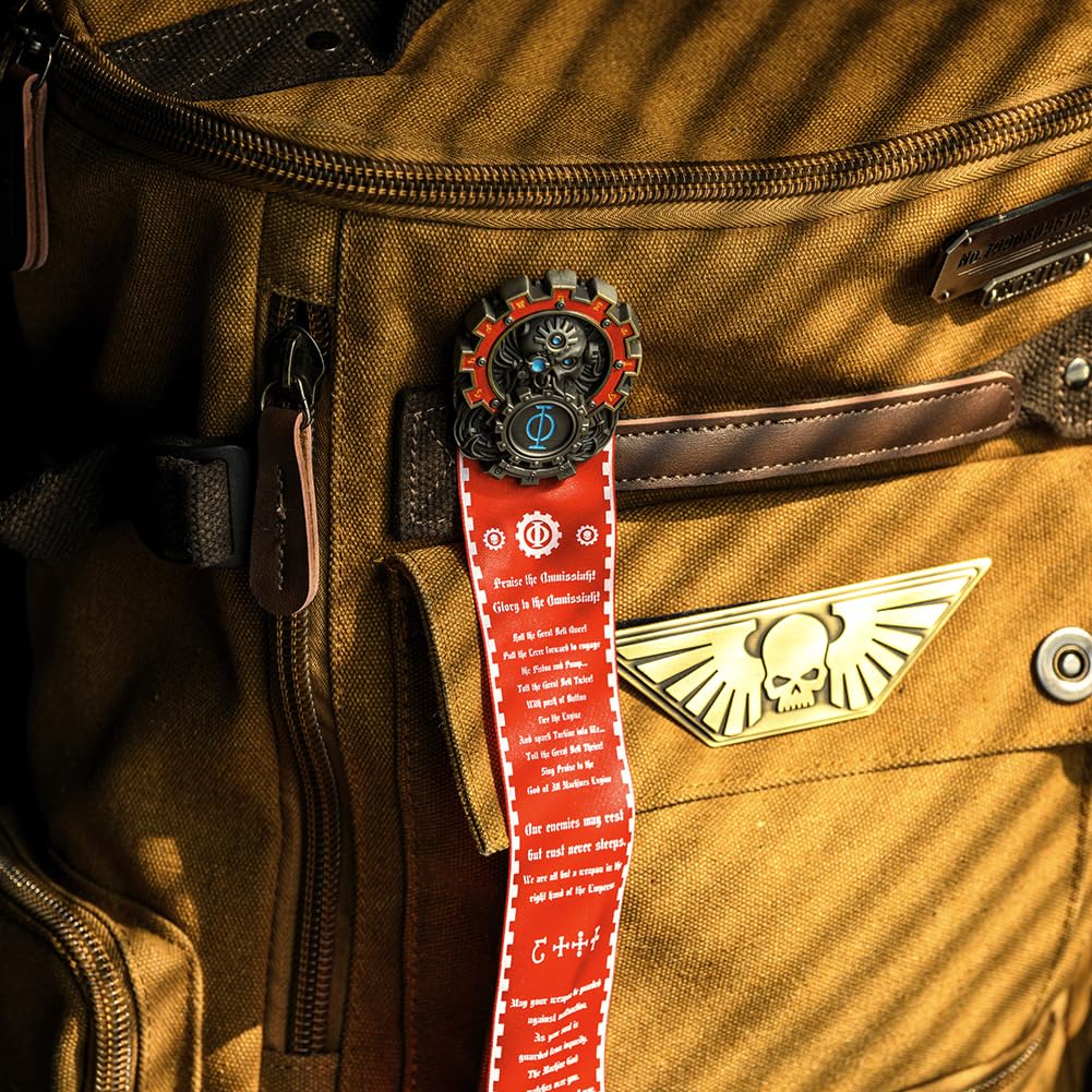 Starforged Seal of Omnissiah Machine God Deus Mechanicus męska broszka plecak akcesoria odzież rozmiar M cynk bez kamienia szlachetnego