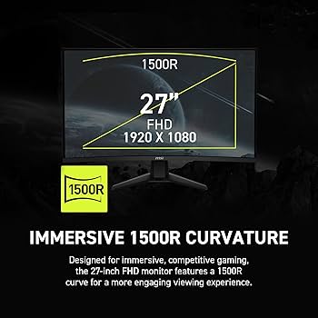 Amazon.com: MSI MAG 274CXF 27-inch 1920 x 1080 (FHD) Curved