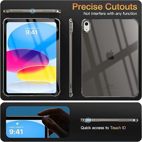 Vista 61 de TiMOVO Funda transparente para iPad (A16) 11ª generación de 11 pulgadas 2025, iPad de 10.9 pulgadas 2022, funda protectora trasera transparente