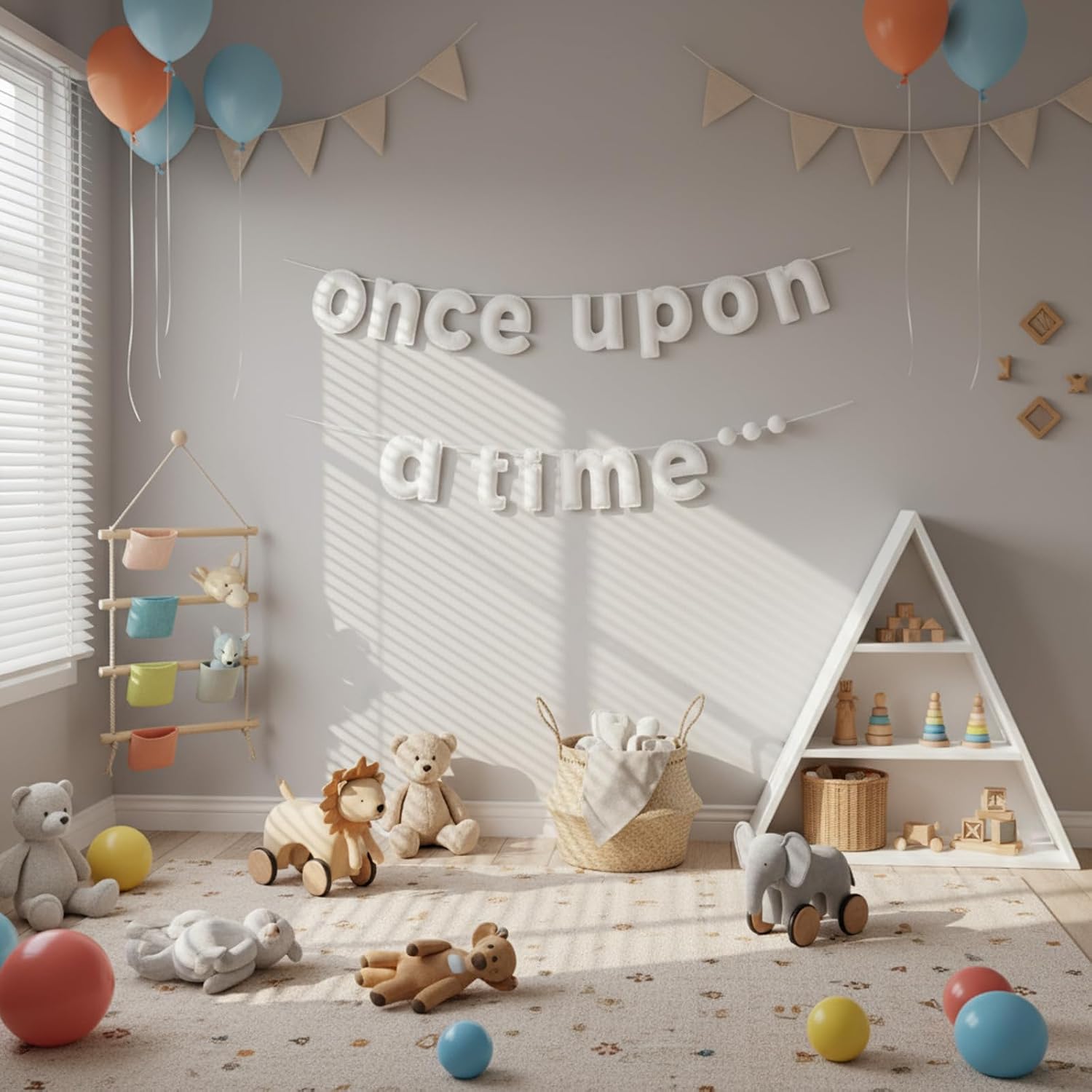 SmoothNovelty Once Upon a Time Decorations Felt Banner Once Upon a Time Sign Reading Corner Decor for Toddler Classroom Bedroom Living Room Family Bookshelf Birthday Present