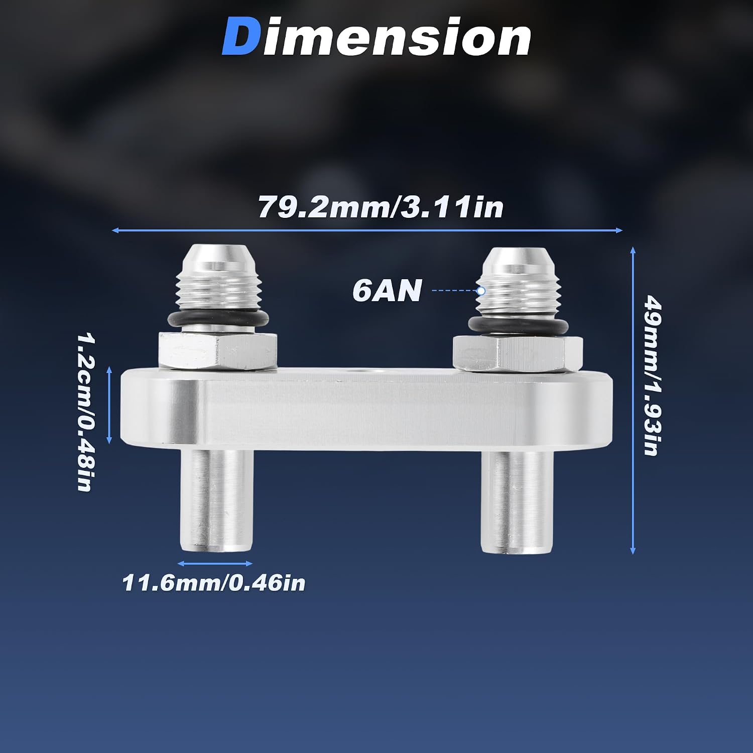 6AN Transmission Cooler Line Adapter Plate with Gasket for 6L80E 6L90E 8L90E Transmission for 3/8" Braided Hose 5511216AN Fittings Oil Seal Cooling Line Connector Aluminum Alloy