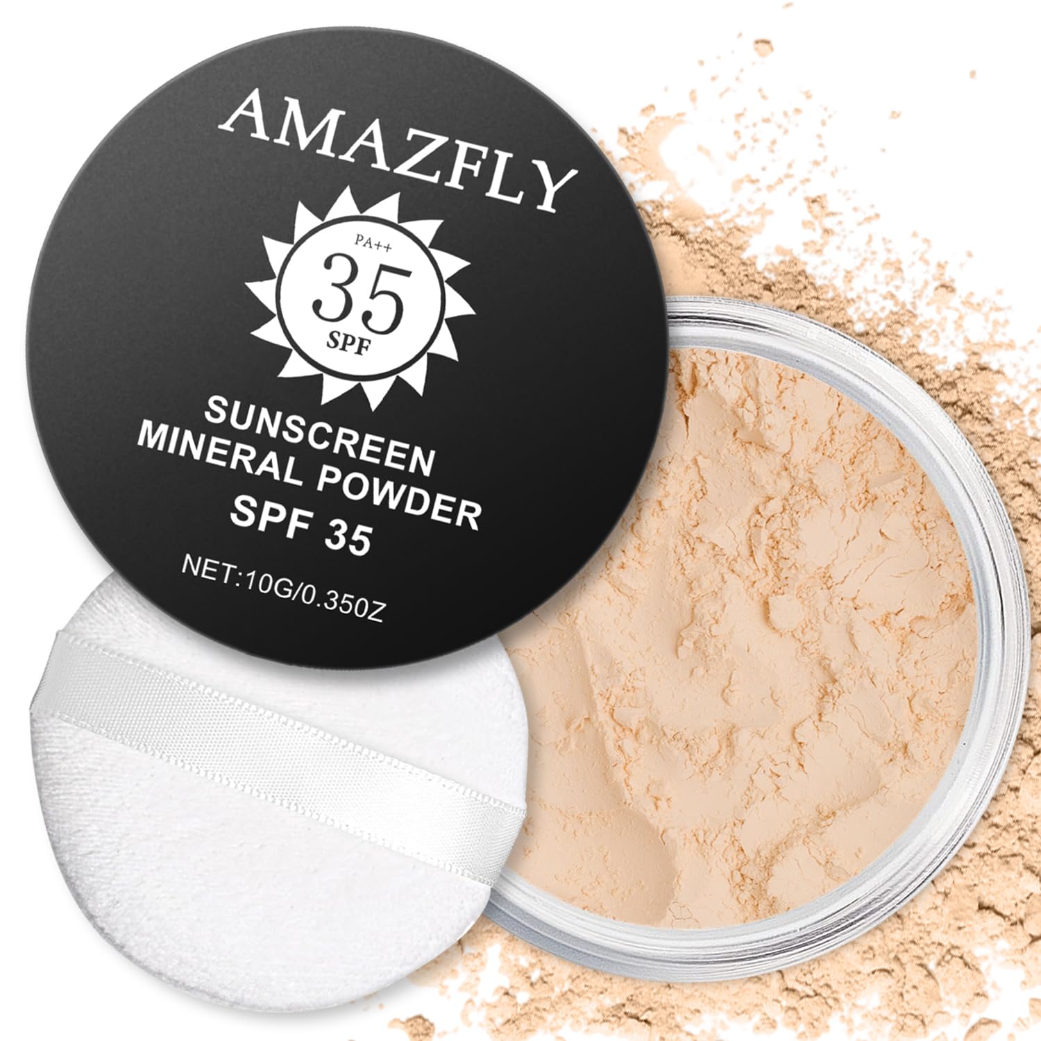 Sunscreen Mineral Powder Foundation SPF 35 Talc-Free Loose Powder Foundation Buildable Lightweight Coverage for Matte Base Makeup 05
