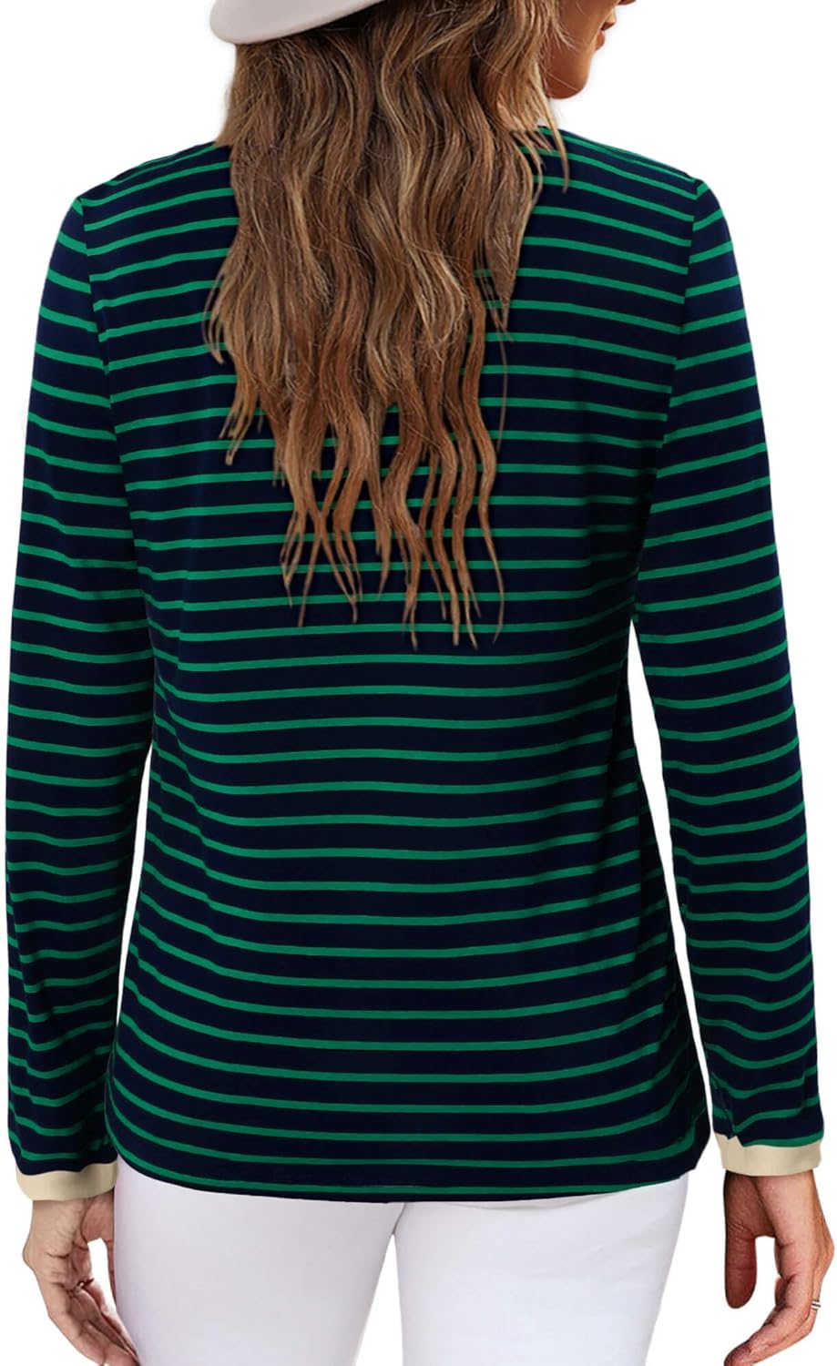 ONLYSHE Long Sleeve Shirts for Women Crewneck Basic Loose Tunic Tops Color Block T-Shirt T Shirts Fall Fashion Outfits - Image 3