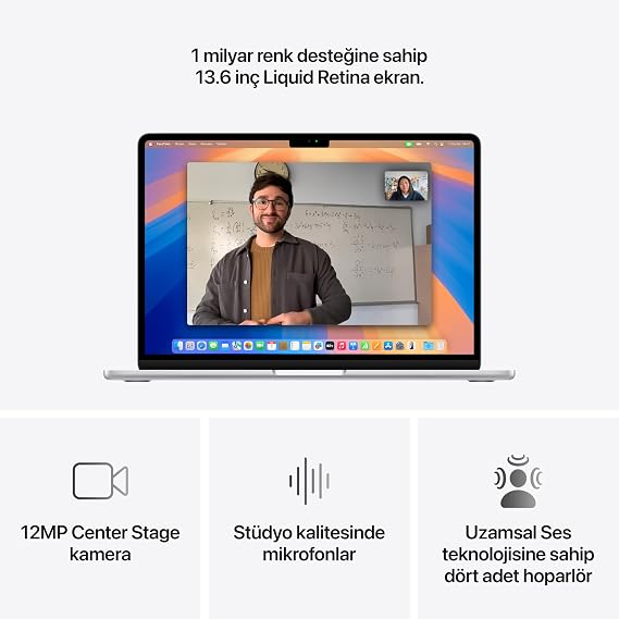13-inch MacBook Air Laptop with Apple 2025 M4 chip: 13.6-inch Liquid Retina Display, 16GB Unified Memory, 256GB SSD Storage, 12MP Center Stage Camera, Touch ID; Silver Color
