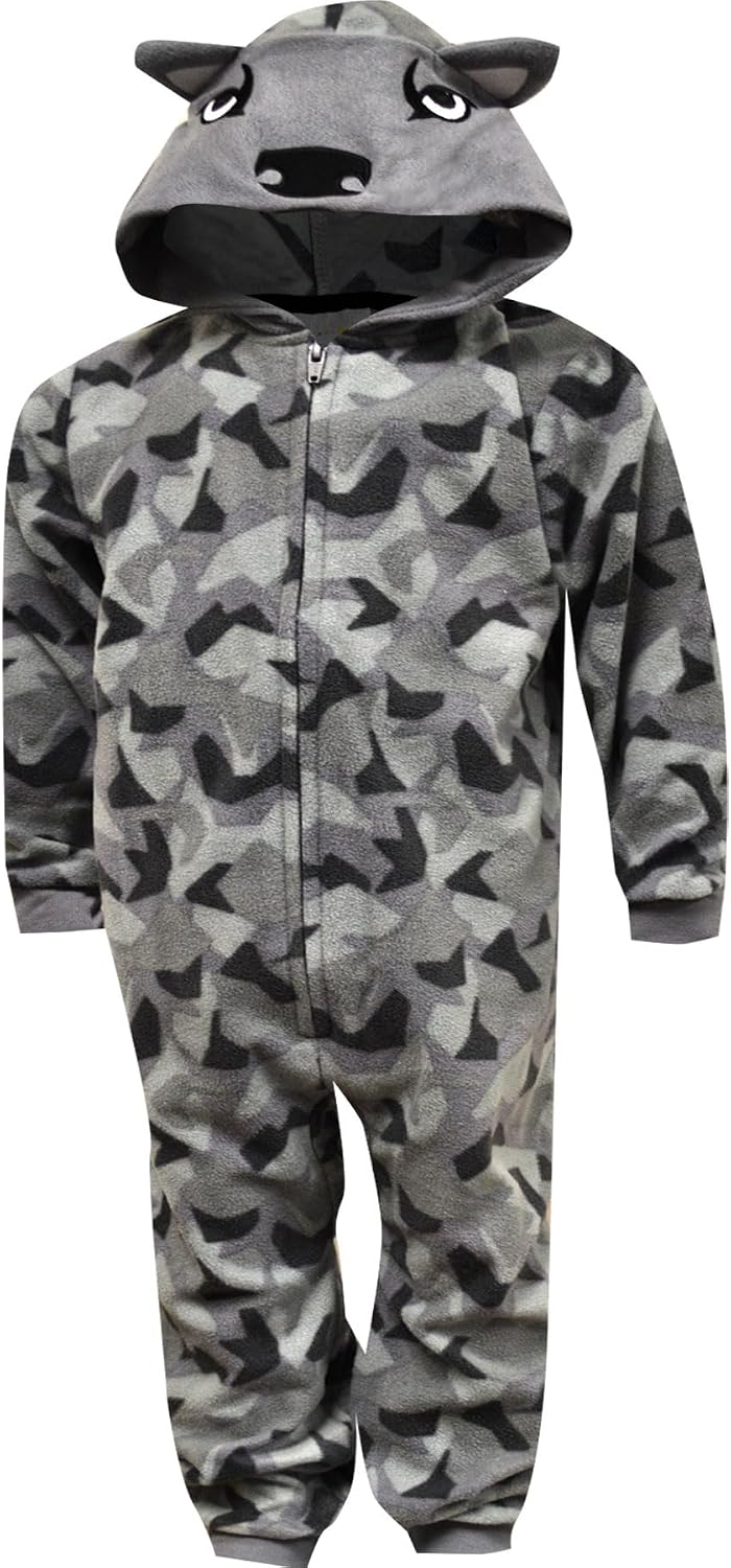 Komar Kids Boys Wolf Hooded Blanket Sleeper with 3D Face