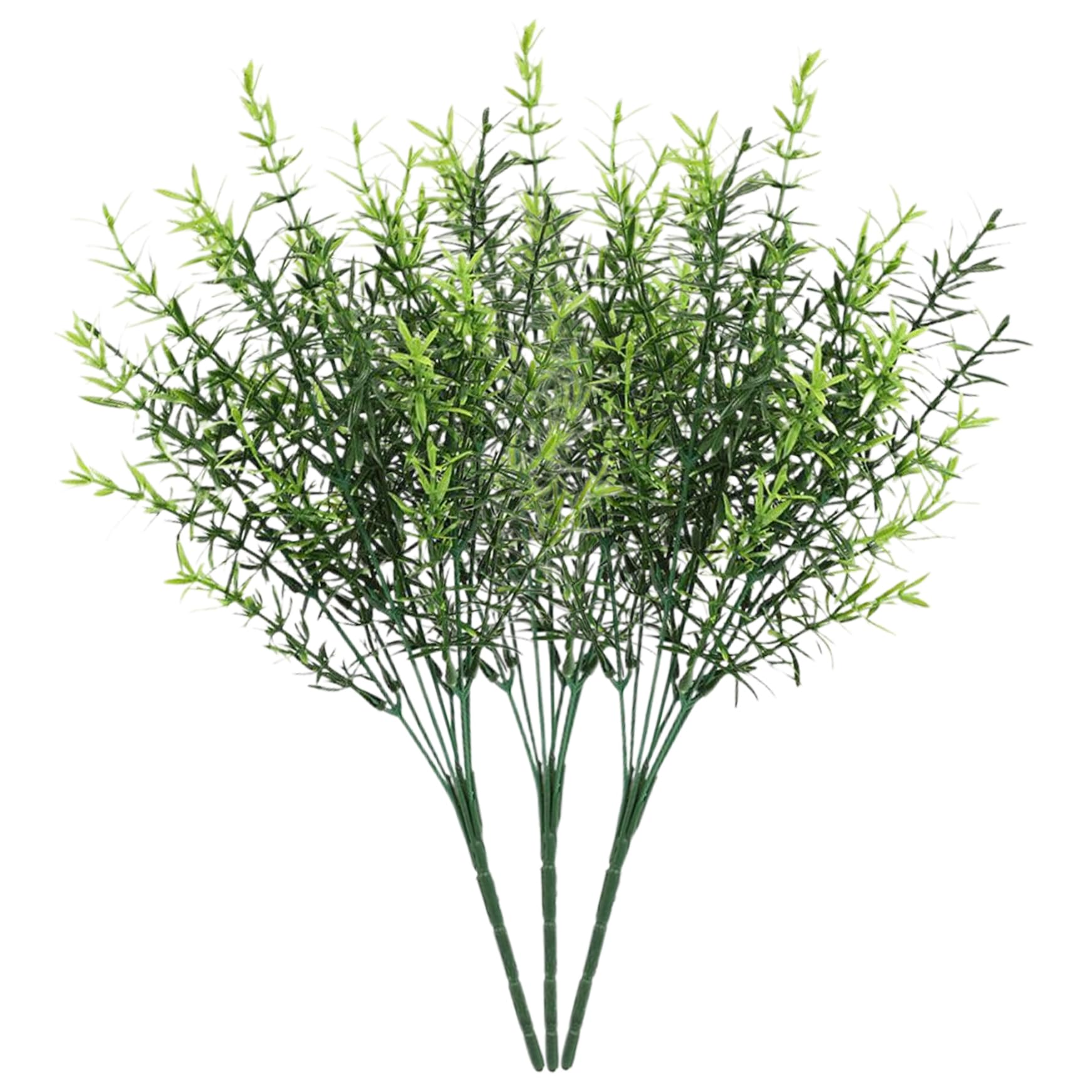 Hperu 3Pcs Greenery Stems, 14" Artificial Rosemary Bush Plants Faux Plastic Rosemary Plant for Vase Farmhouse Garden Porch Patio Indoor
