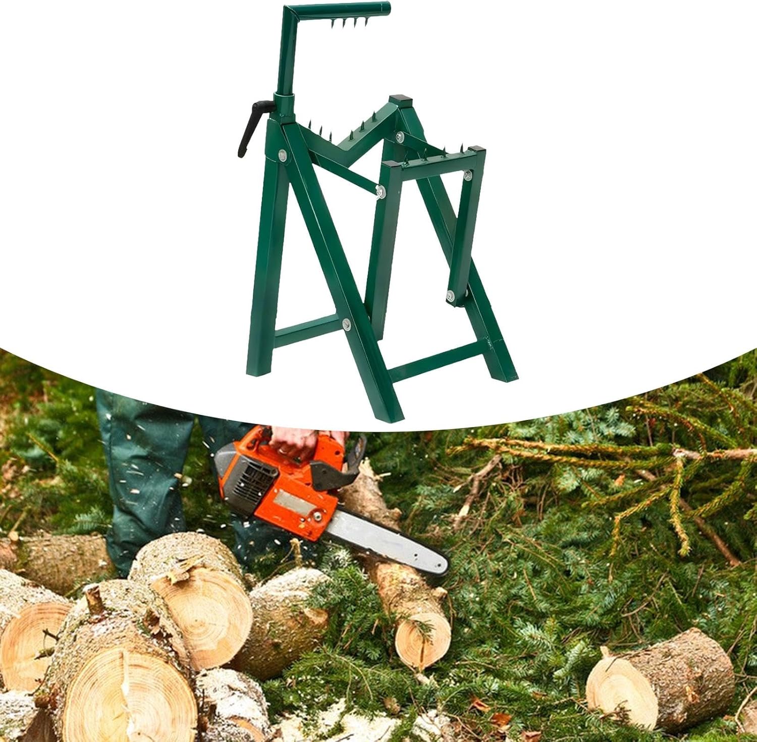Ｐｒａｓｋｕ 折りたたみ式鋸台 金属製 折りたたみ式 頑丈 チェーンソー 丸太 鋸台用