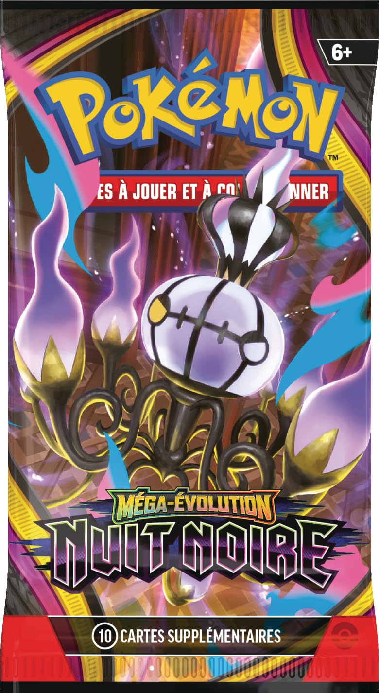 Pokémon : présentoir de boosters Méga-Évolution – Nuit Noire (18 boosters)
