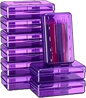 Vista 15 de Fainne Paquete de 24 cajas de lápices para la escuela, estuche de plástico transparente grande, caja de lápices de plástico grande apilable a