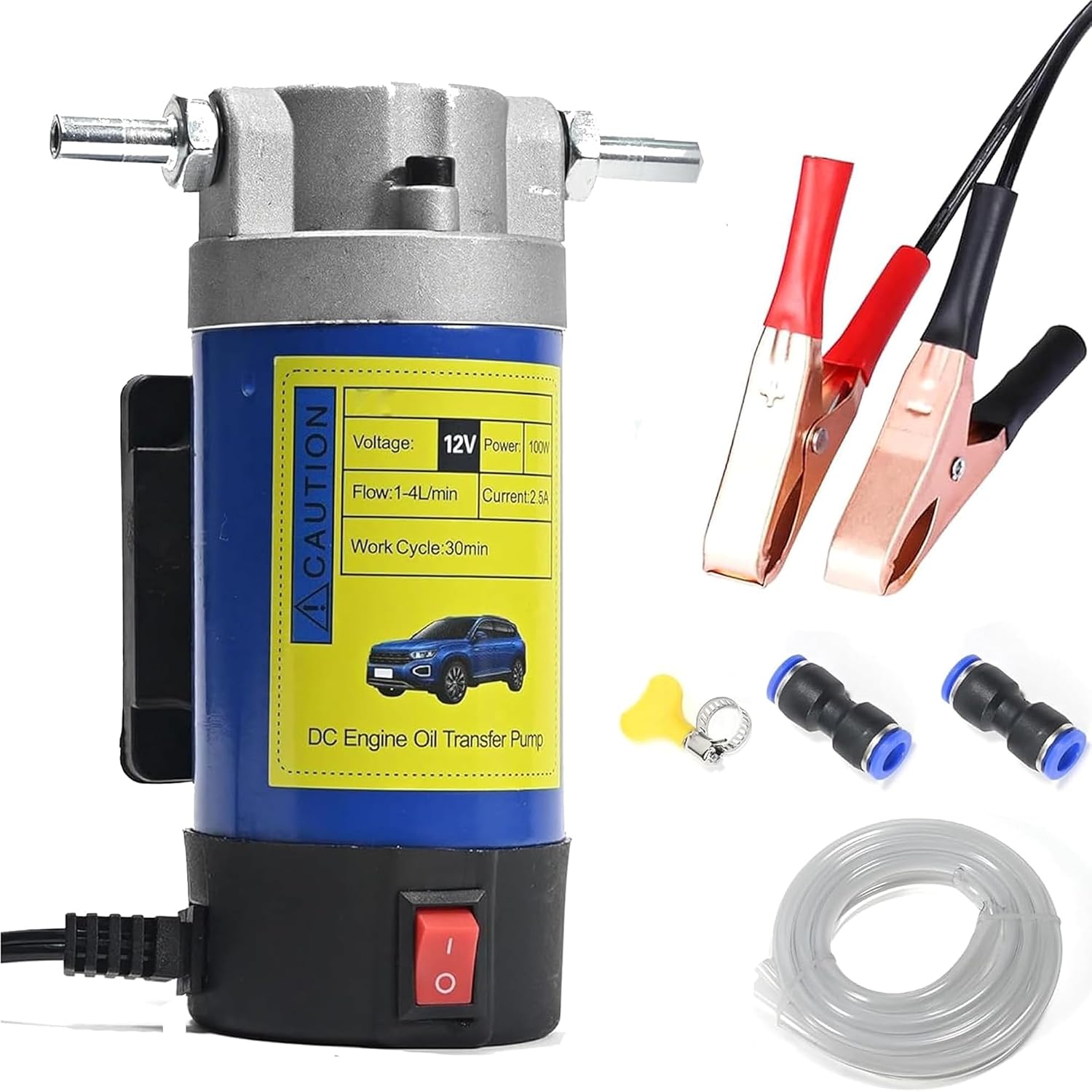 Oil Transfer Pump, 12V 100W Self Priming Oil Change Pump, Portable Engine Gear Oil Extractor Pump for Boats, Cars, RVs, Trucks Motorcycles, Lawnmowers Oil Transmission