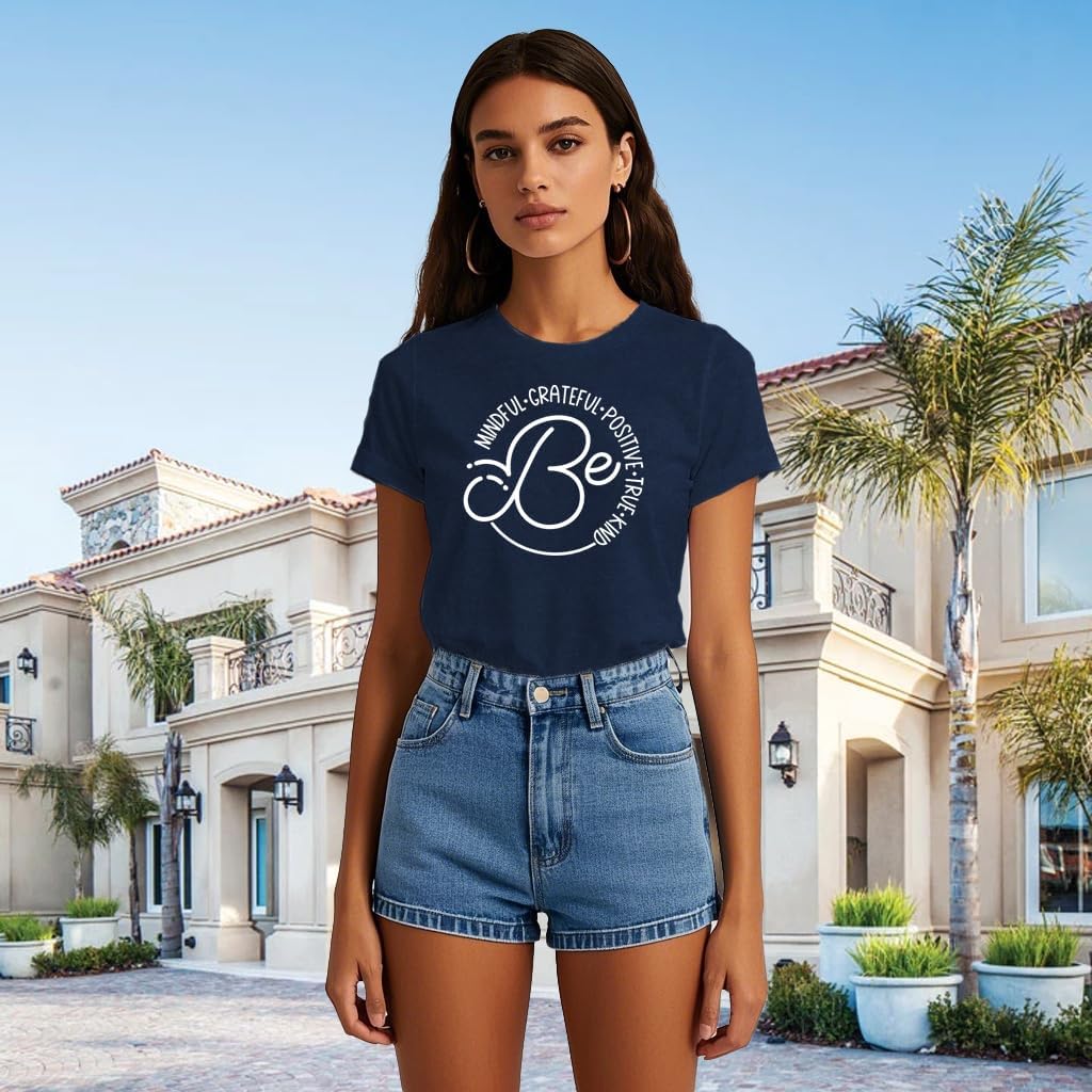 Be Kind Shirt for Women Kindness T-Shirts Inspirational Positive Short Sleeve - Image 2