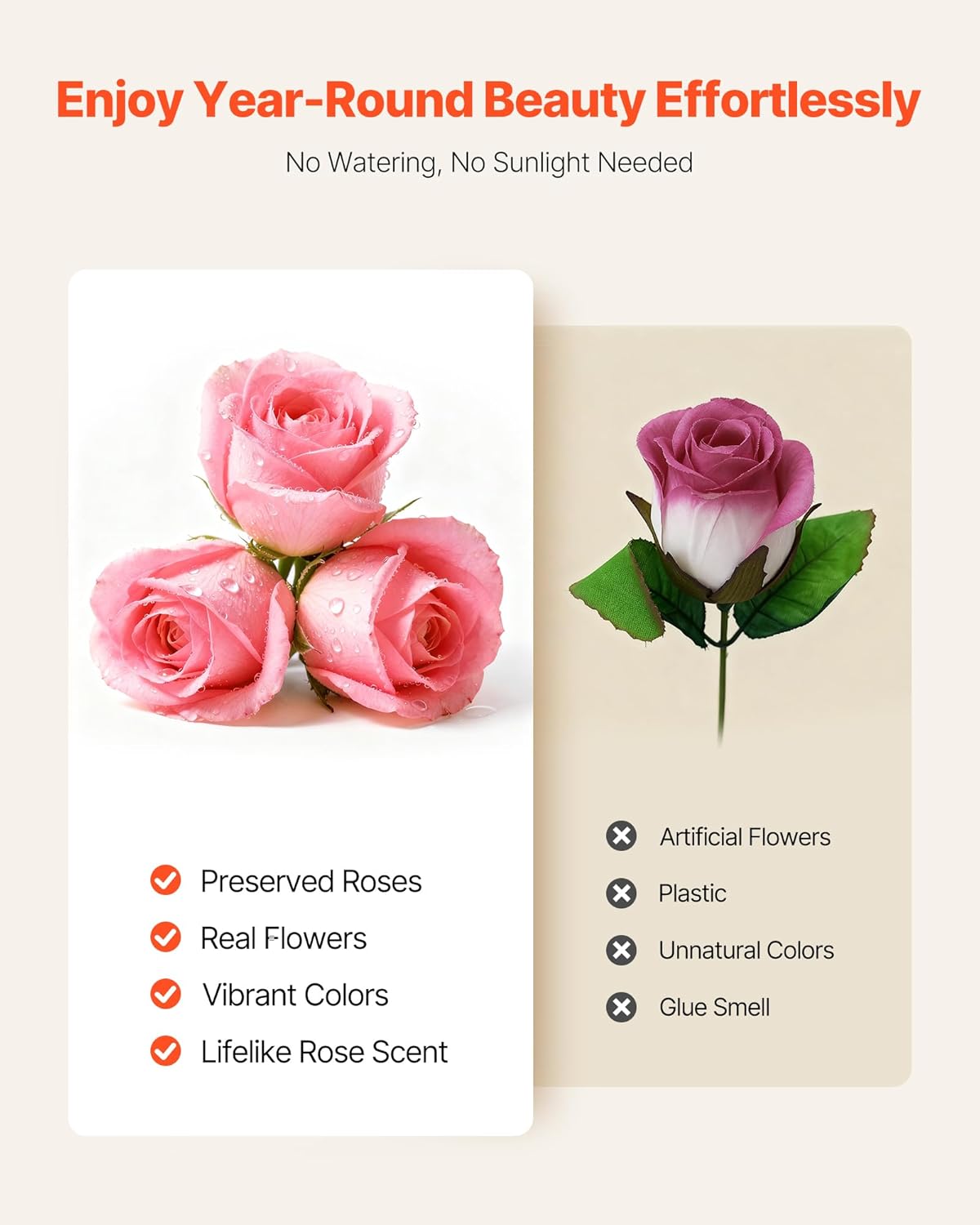 VEVOR Forever Flowers, 27 Preserved Roses in a Heart Shape Box, Eternal Flowers Immortal Bouquet Birthday Present for Women Her Wife Mothers, Anniversary, Valentine's Day,Christmas, Pink - Image 4