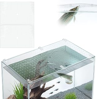 Colingmill 2-Pack Acrylic Aquarium Fish Tank Lid Cover for 48x18 Tanks (70-110 Gallons) - Cuttable Anti-Jump Net Canopy with Clips