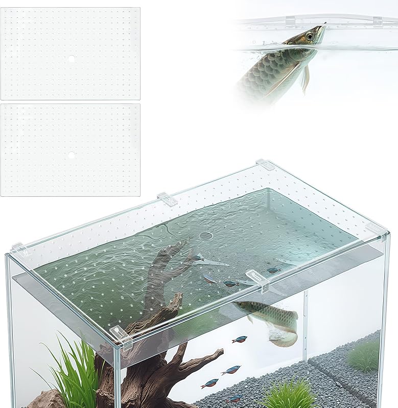Tampa de Aquário em PC Transparente e Cortável Colingmill com Tela Antissalto, 2 Unidades