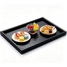 Wooden Tray Black 30 x 20 x 2 cm Decorative Serving Tray