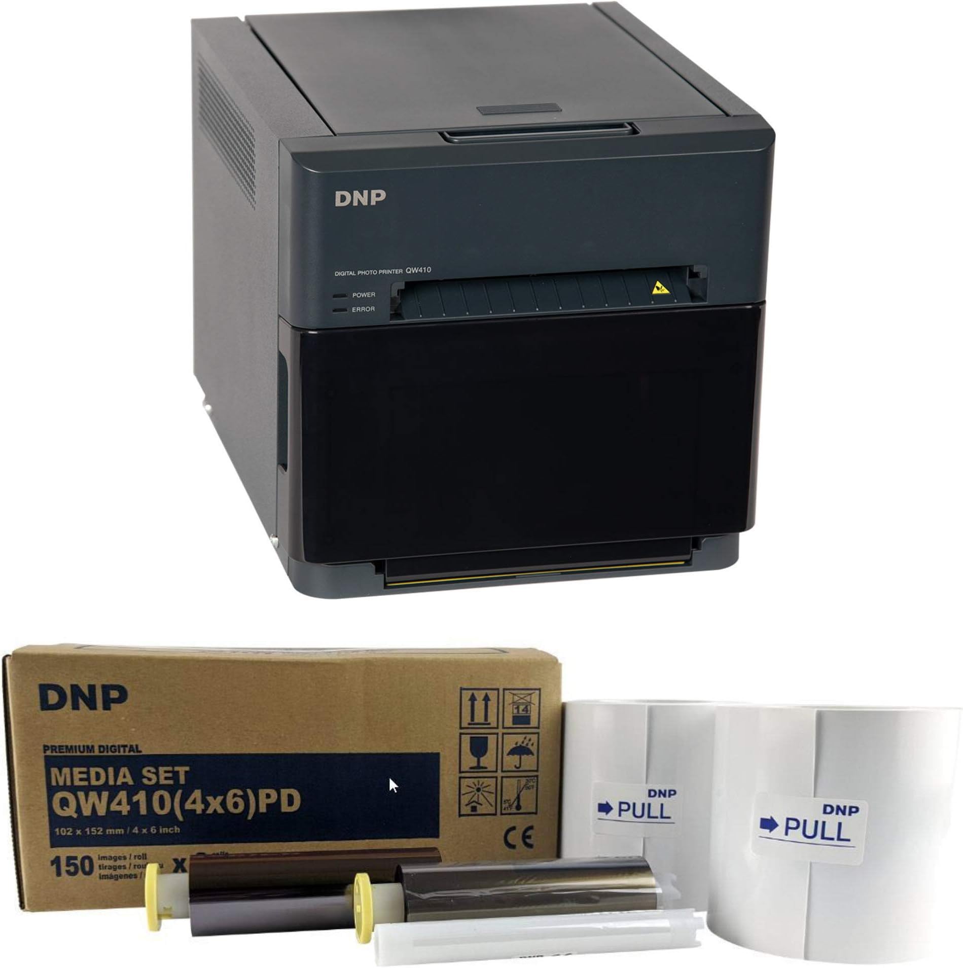 QW410 4.5" Dye Sublimation Printer, 300x300 dpi, 190 4x6 Prints Per Hour QW410 Printer Media, 4 x 6