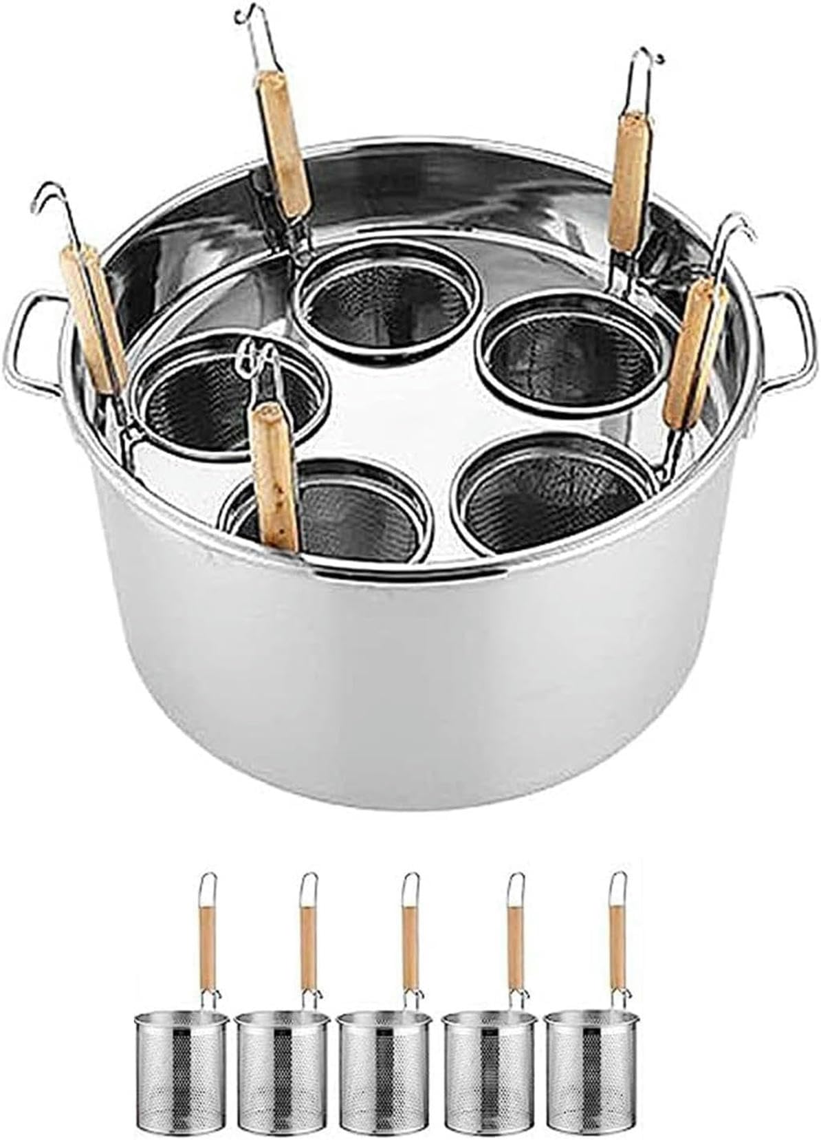 Pot de cuisson en inox avec passoire pour égoutter les légumes facilement