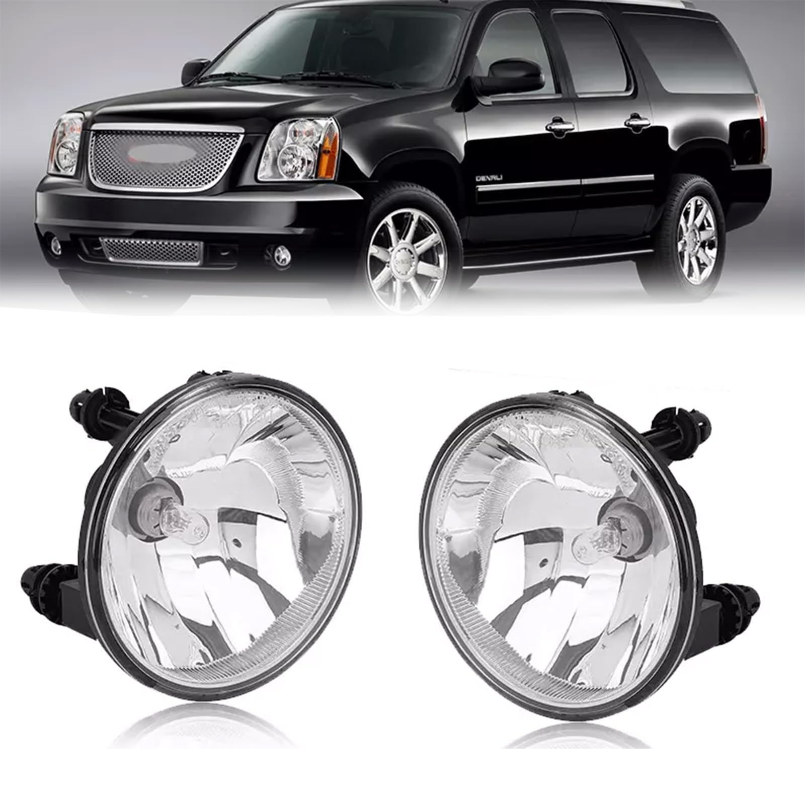 Kspeed Fog Lights Pair with Bulb Replacement Kit Fit 2007 2008 2009 2010 2011 2012 2013 2014 for Chevrolet Tahoe Avalanche Suburban GMC fog lamp