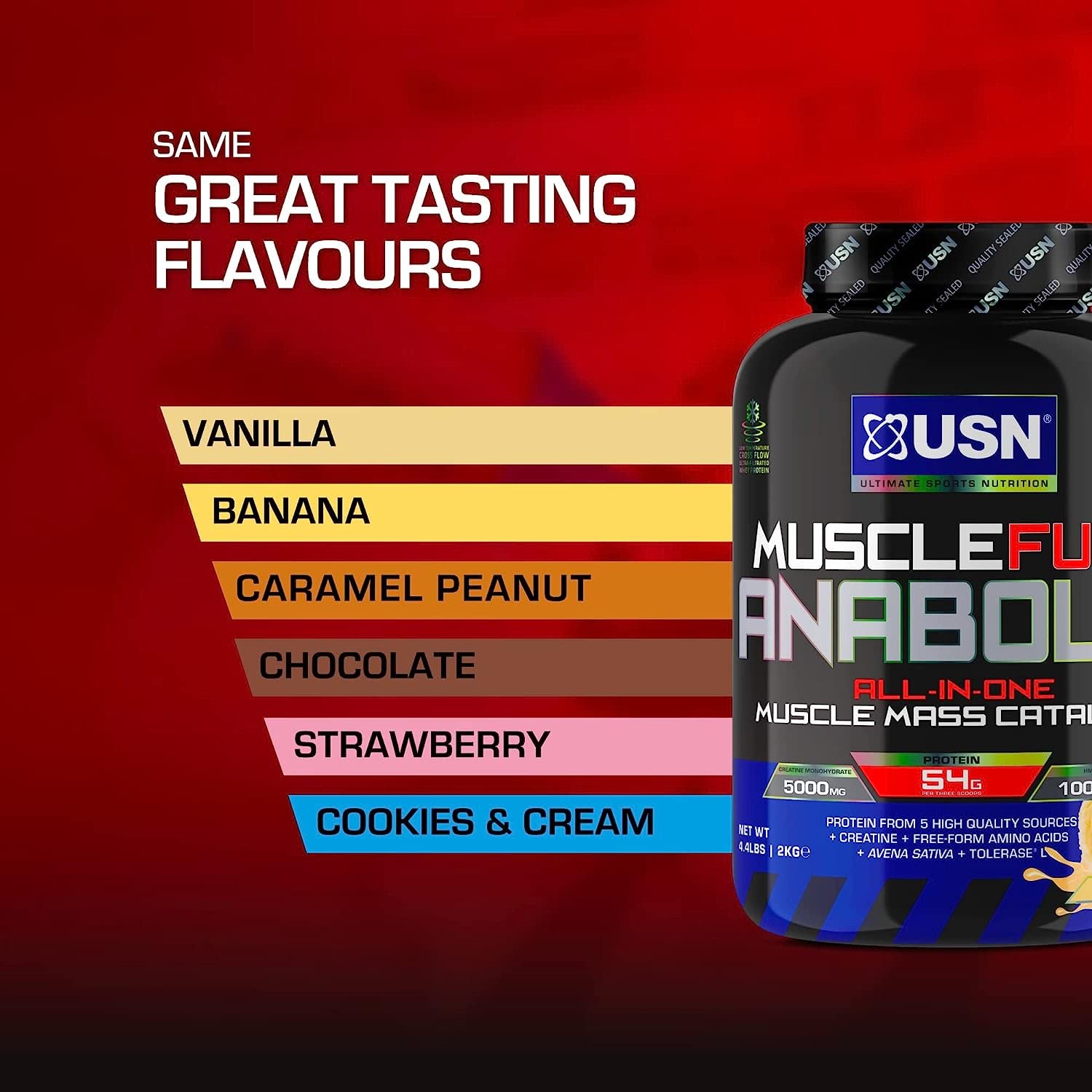 USN 2 kg Muscle Fuel Anabolic Shake – Erdbeere