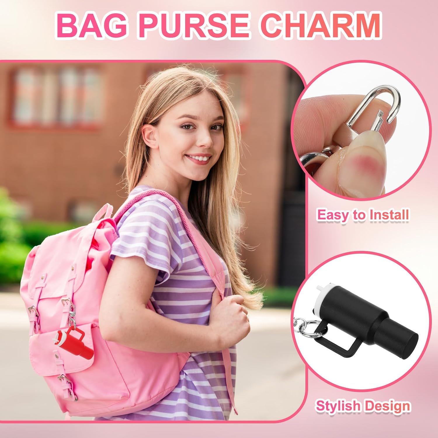 PATIKIL Mini Cup Keychains, Lip Balm Holder Mini Tumbler Key Chains Keychain Charm for Backpack Handbag Purse image 3