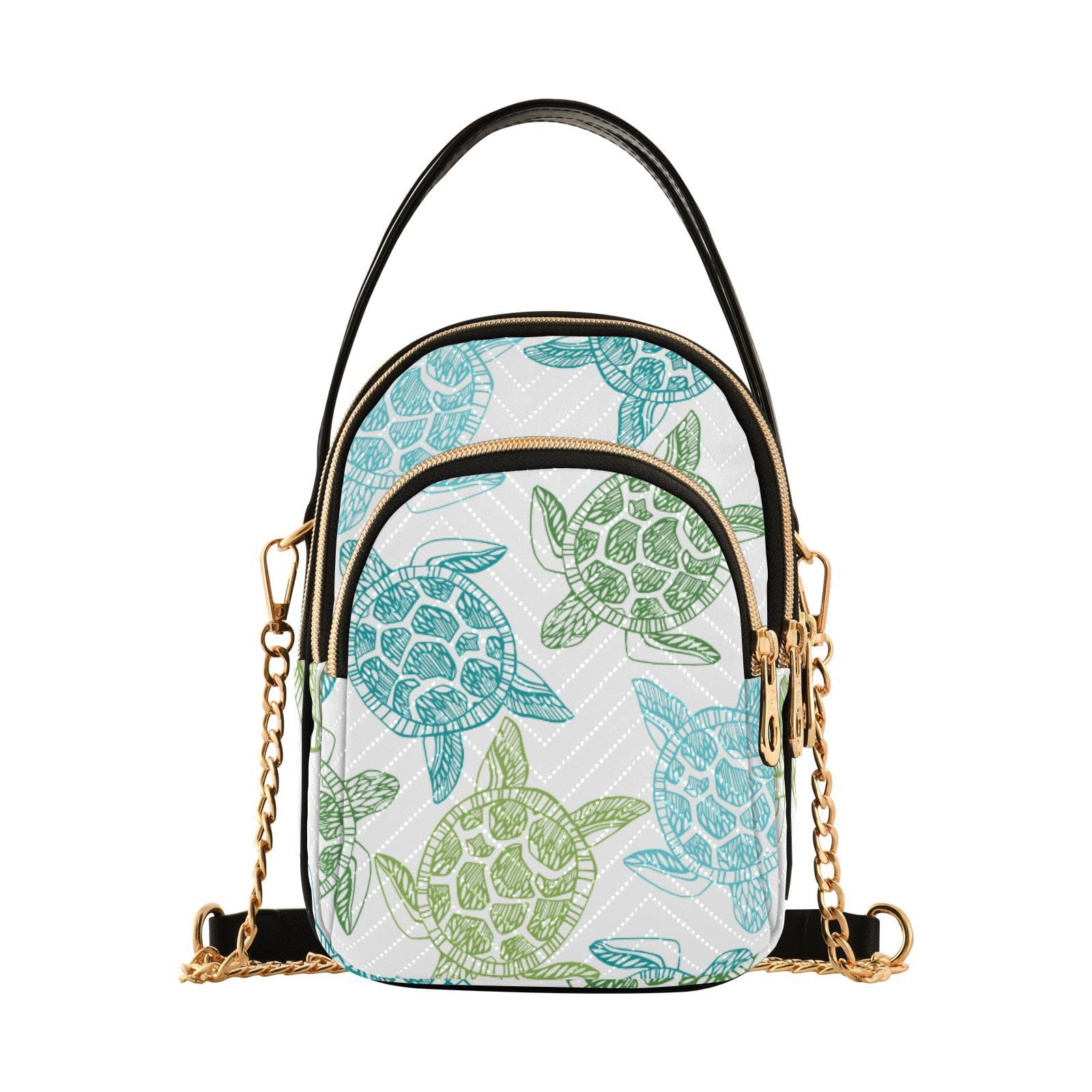 Yasala Marine Cell Phone Purse Sea Turtles Tribal Crossbody Handbag Durable Shoulder Bag Sturdy Travel Pouch Compact Chic Bag for Women Everyday Use Xmas New Year Gift