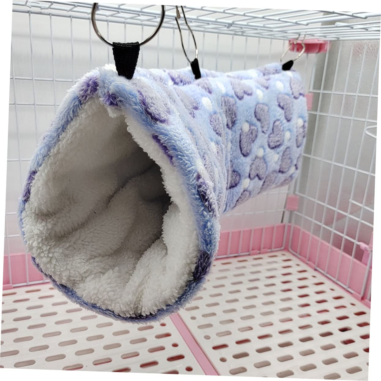 BESPORTBLE 3pezzi Hammock Per Criceti e Furetti Tunnel Appeso Per Piccoli Animali Comodo e Caldo Accessorio Per Gabbia Inverno Adatto Cincillà e Porcellini