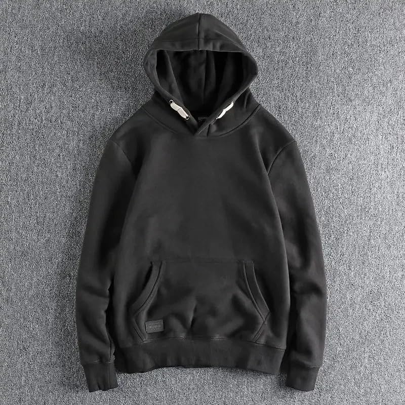 Men's Hooded Sweatshirt Solid Male Warm Winter Vintage Hoodie4