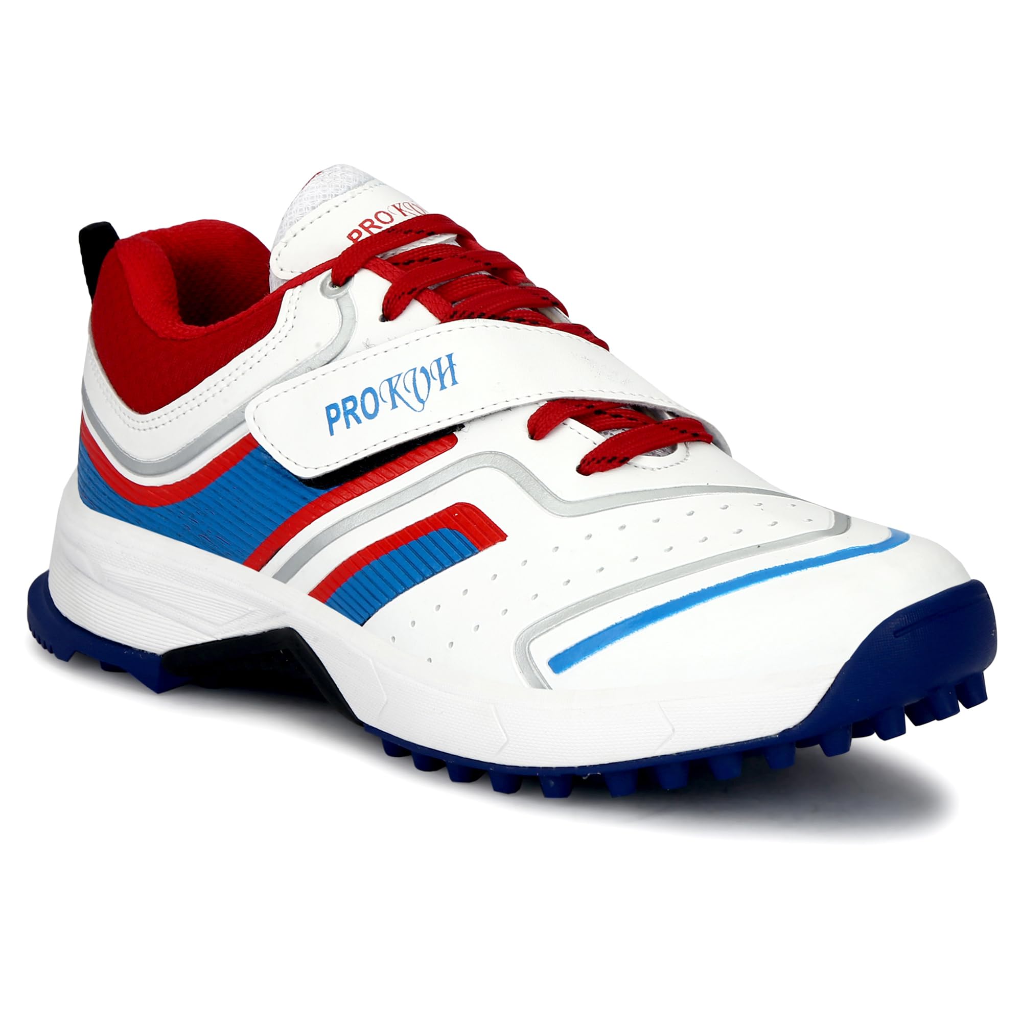 PRO KVH Plus 2.0 Cricket Shoes for Mens – Fast Strap Rubber Spikes, Lightweight,Performance, Comfort, and Durability Shoe for All-Round Performance White-Red 9 UK/IND (B0DBMXKHJ8) Amazon Price History, Amazon Price Tracker