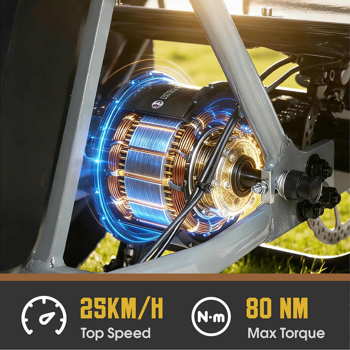 cysum AG1 Pro Triciclo Elettrico Per Adulti, 16 Pollici Pieghevole Bici Elettrica a tre ruote Per Uomo Donna, 48V 20 Ah Rimovibile Batteria, Coppia Di 80 Nm, Differenziale Di Velocità