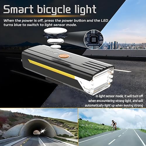 Miniatura 2 de Luces de bicicleta de 3000 lúmenes, recargable por USB, faros delanteros y traseros, 4 modos de luz, fáciles de instalar para hombres, mujeres,