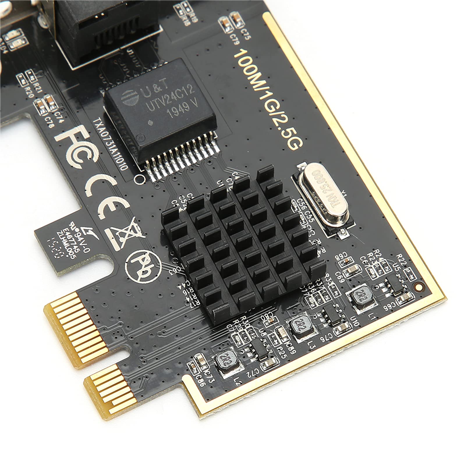 Aramox Gigabitowa Karta Sieciowa PCIE Adapter Sieciowy 2.5G RJ45 dla RTL8125, Obsługuje Pełny i Półdupleksowy, Projekt Rozpraszania Ciepła dla Komputerów Stacjonarnych 7 8 10