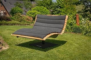 Waldsofa Swing mit Auflage + Schutzhülle, Lärche, 360° drehbar, für 2-3 Personen, Sonnenliege, Wellenliege, Relaxliege, Himmelsliege, Liege für den Garten