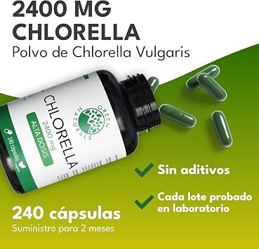 Green Naturals Chlorella 2400mg - 600mg per capsule - 240 capsules