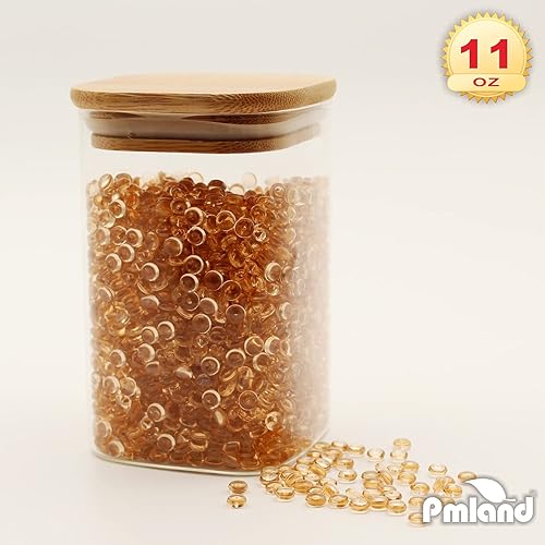 Miniatura 5 de PMLAND Mini canicas planas acrílicas, guijarros, cuentas de más de 3500 unidades de 0.236 in de diámetro para rellenos de jarrones, soporte para