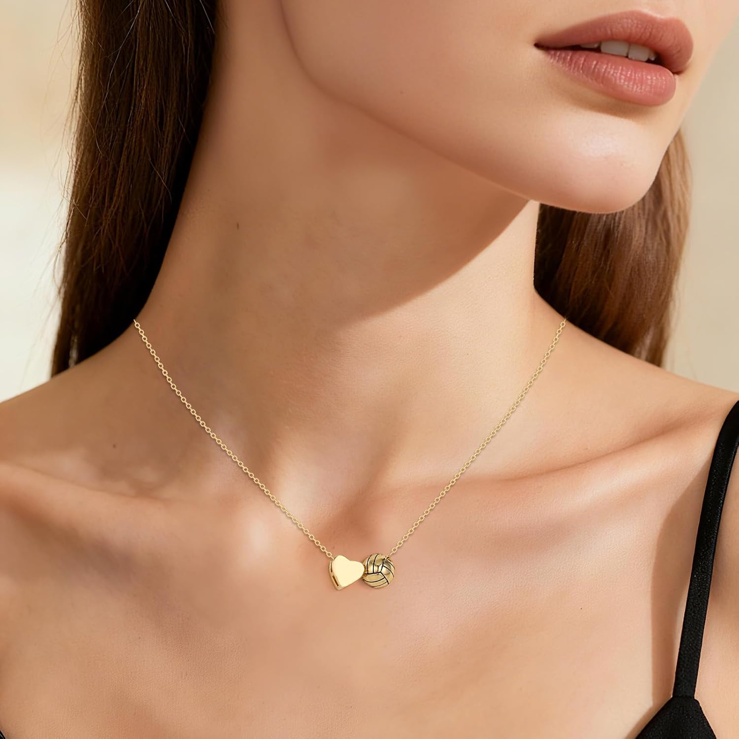 Sports Necklace for Women, Adjustable Gold Heart Pendant Necklace for Sports Lovers Fans Teams Jewelry Gift - Image 6