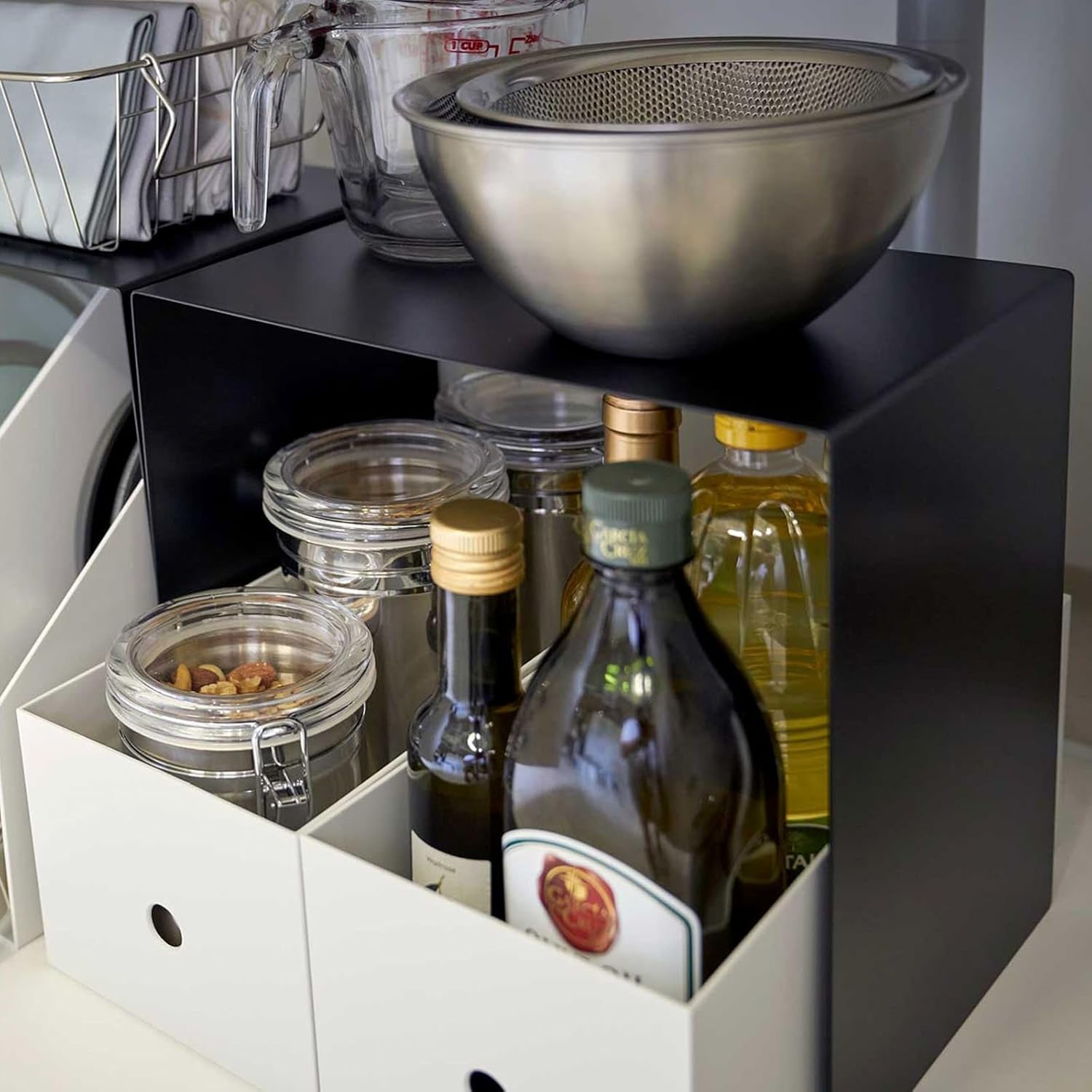 Yamazaki Home Tower Steel Under Cabinet Storage Organizer For Dishes, Pots, Or Pans | Set Of 2 | Kitchen Pantry - Steel -