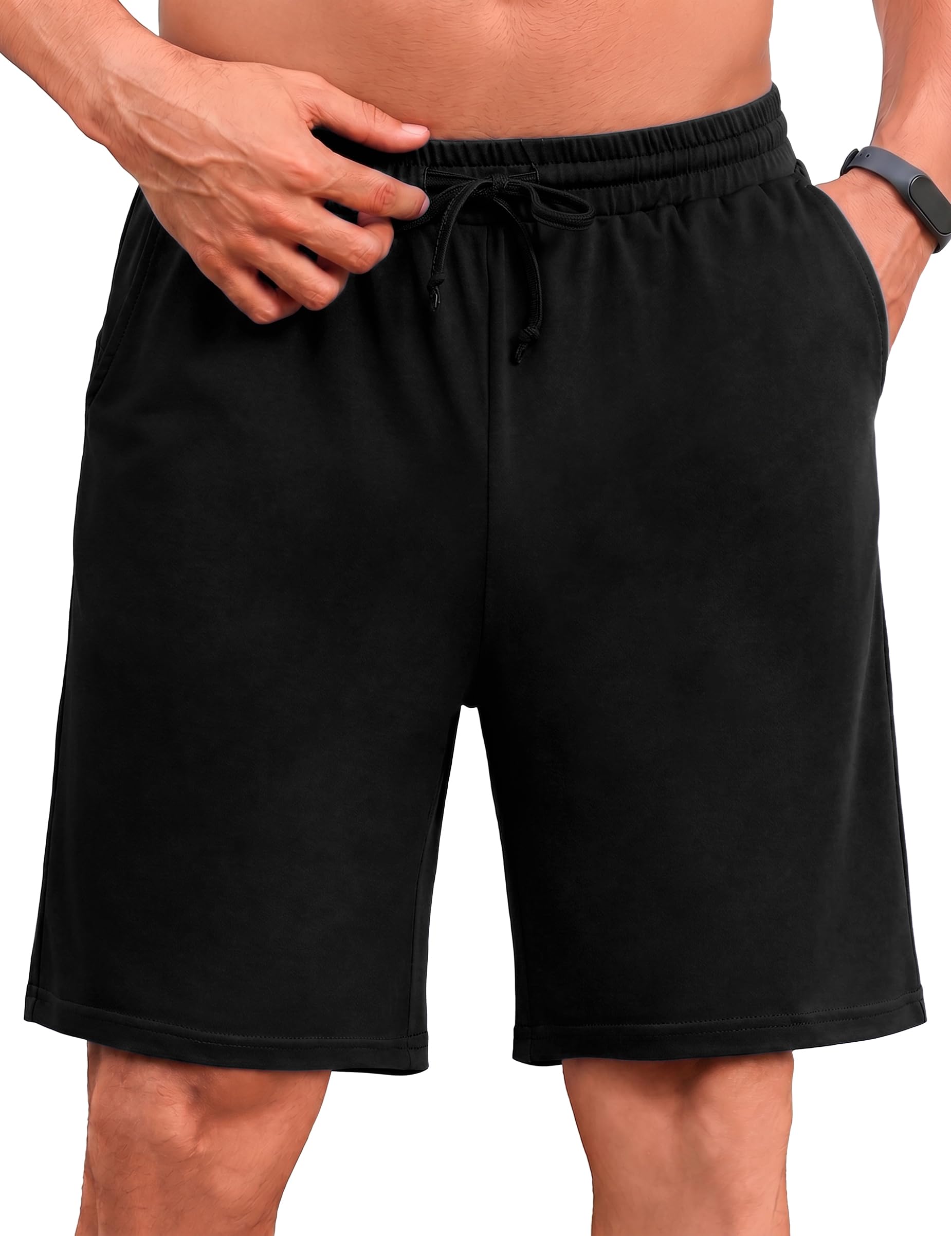 Aseniza Schlafanzughose Herren Kurz Schlafhose Pyjamahose Baumwolle Schlafshorts Sommer Shorts Männer Sleephose Bermuda Nightwear
