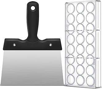 Baderke Polycarbonate Chocolate Molds with Chocolate Scraper Mould Bullet Clear Hard Plastic for Smoothing Cheese Cream Cake Scraper(Bullet)