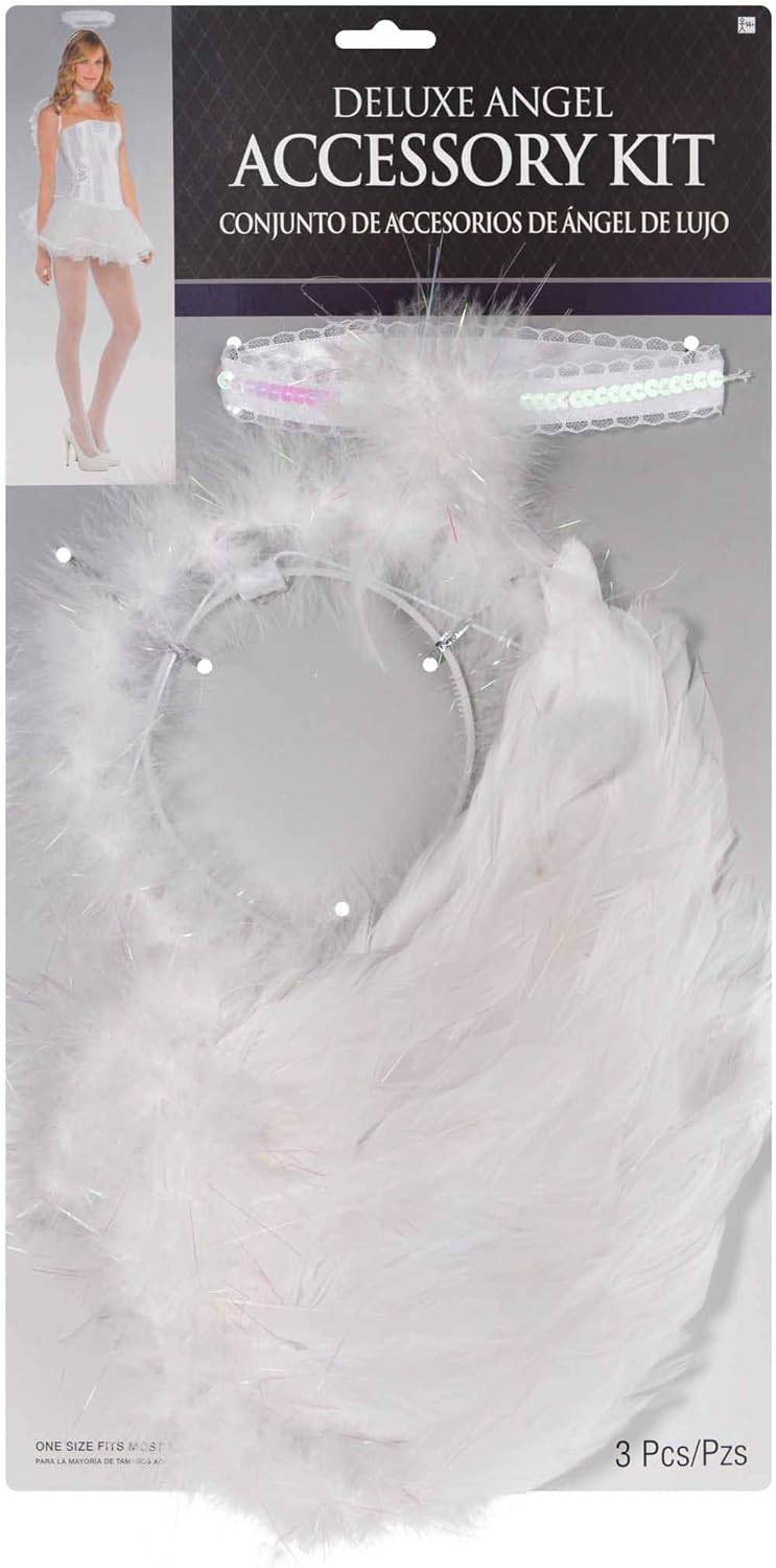 AMSCAN White Deluxe Angel Accessory Kit for Teens and