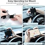 Dashboard Car Phone Holder Mount 360 Degree Rotation, CLZWiiN Car Clip Mount Stand Suitable for 4 to 7 inch Smartphones, Universal Cell Phone Stand Compatible with iPhone, Samsung Glaxy and More